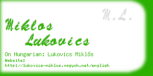 miklos lukovics business card