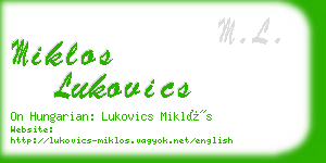 miklos lukovics business card